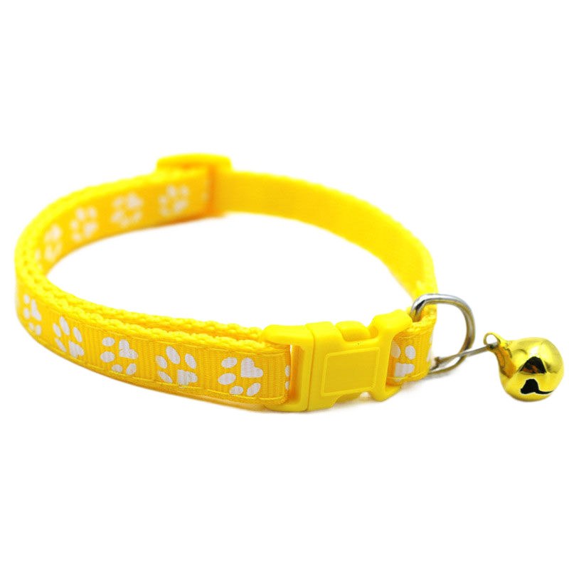 猫服 肉球模様の鈴付き安全首輪