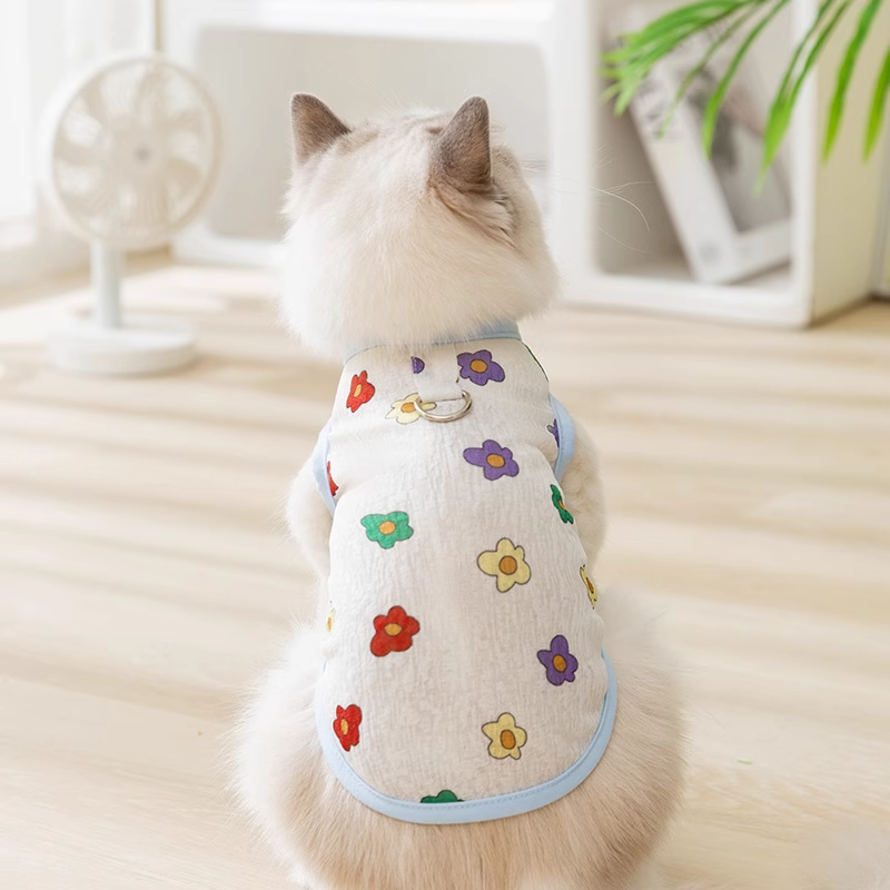 猫服 お花畑ベストタンク