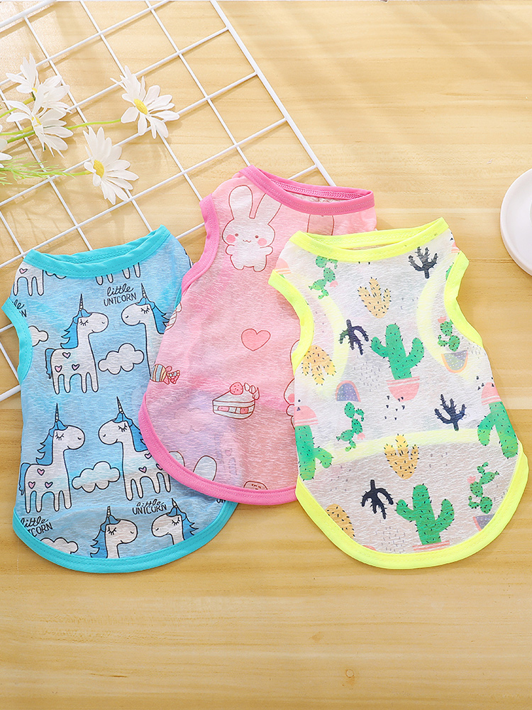 猫服 かわいい柄のメッシュタンクトップ