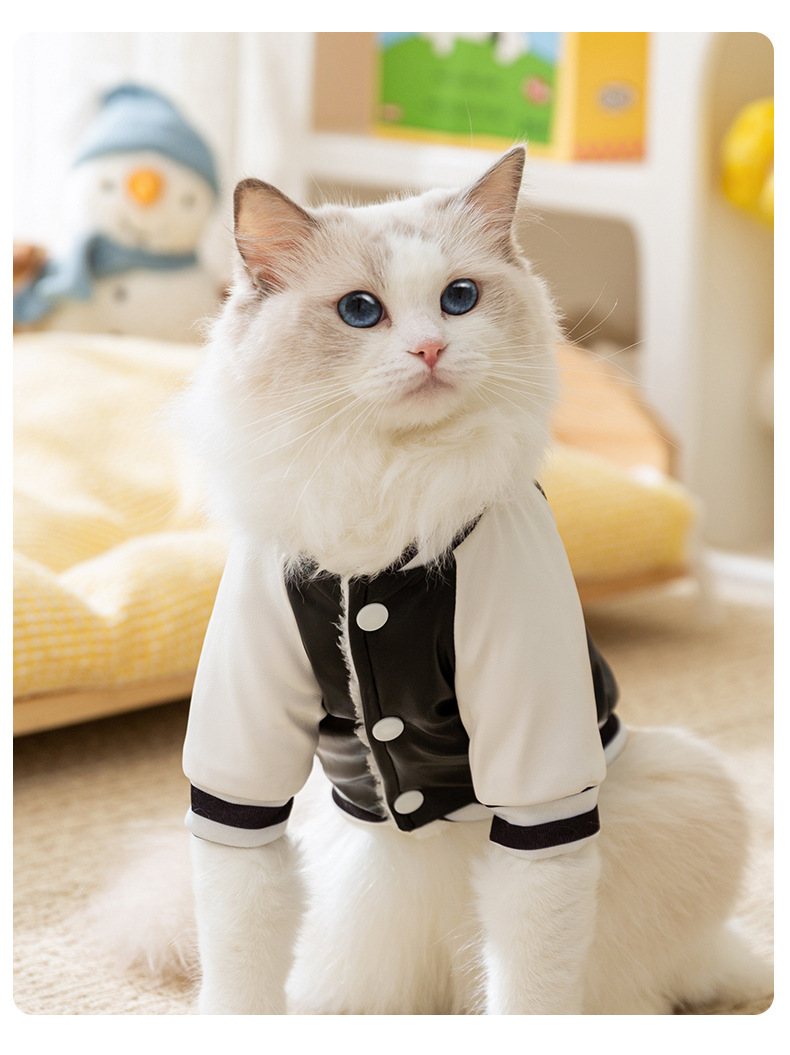 猫服 くまちゃんプリントスタジャン風猫服