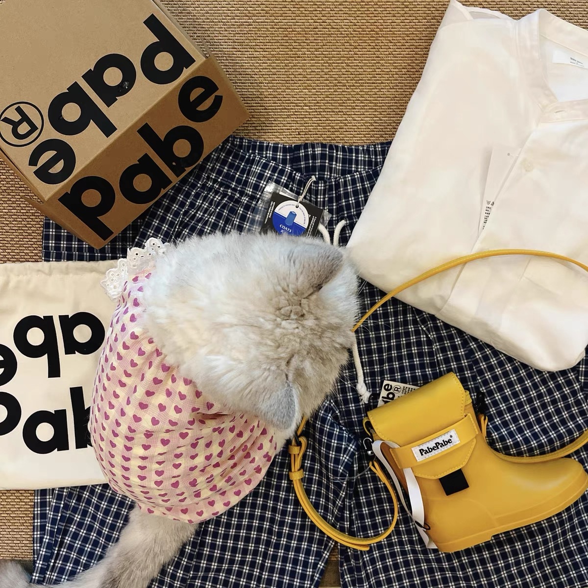 猫服 ハートレース お出かけワンピース