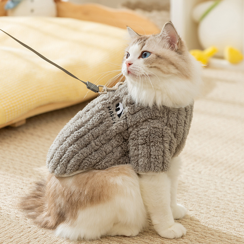 猫服 もこもこボアのあったか猫用ベスト