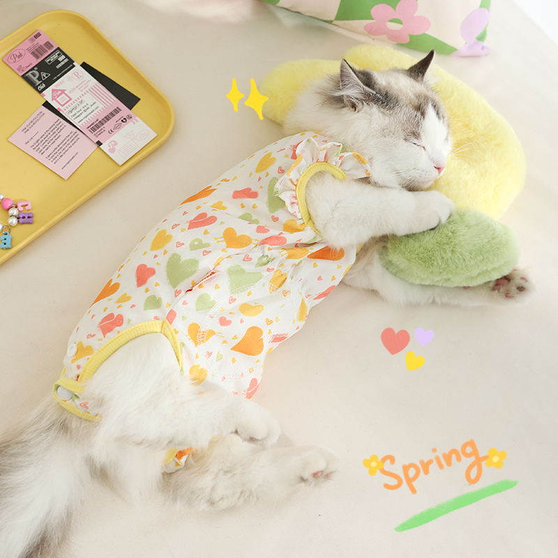 猫服 ハートいっぱい術後服