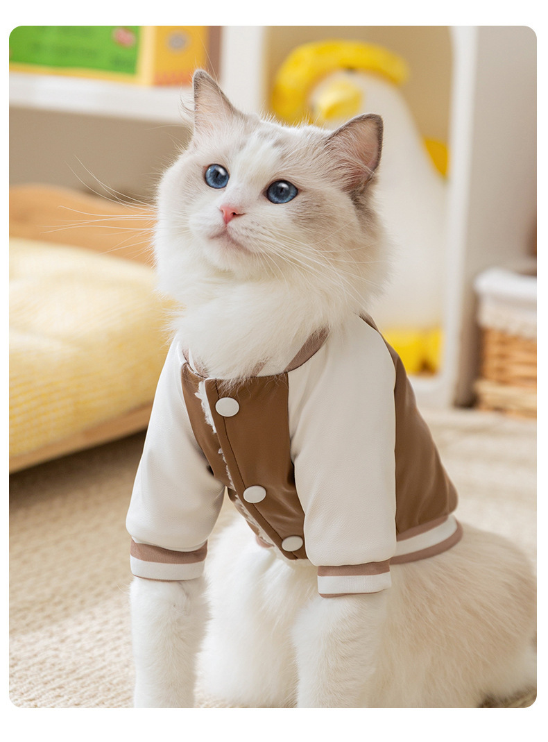 猫服 くまちゃんプリントスタジャン風猫服