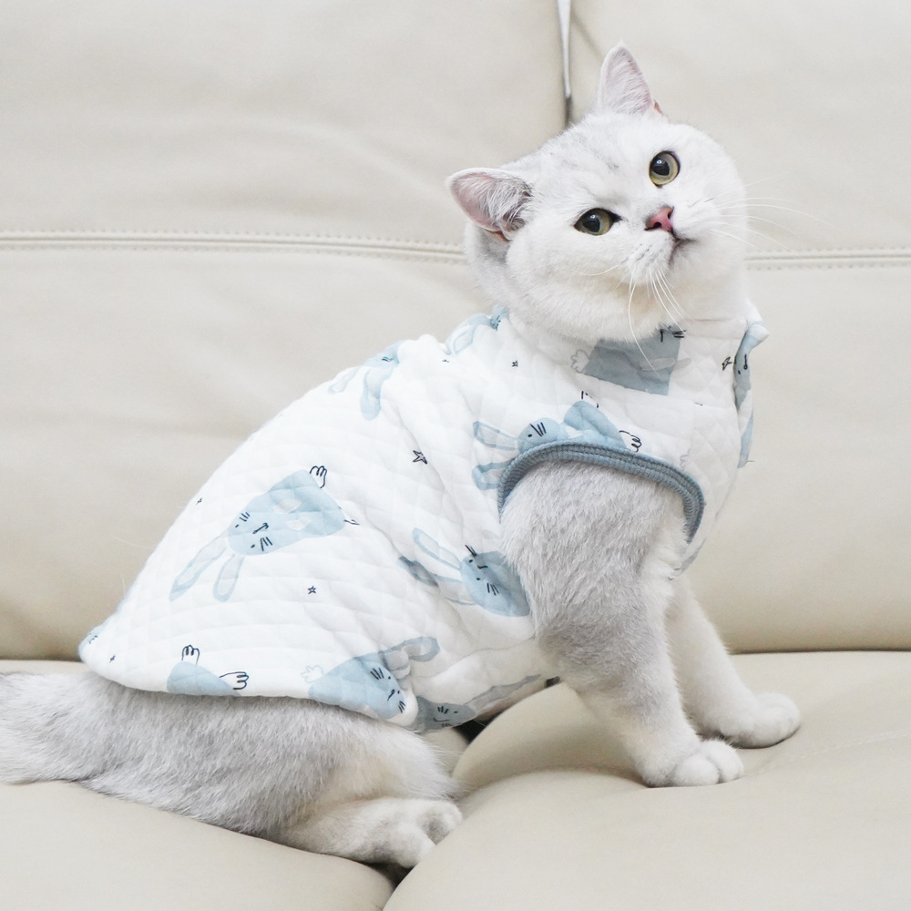 猫服 愛猫のための縞模様ベストスタイル洋服