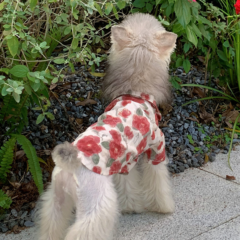 猫服 花柄アロハ風シャツ