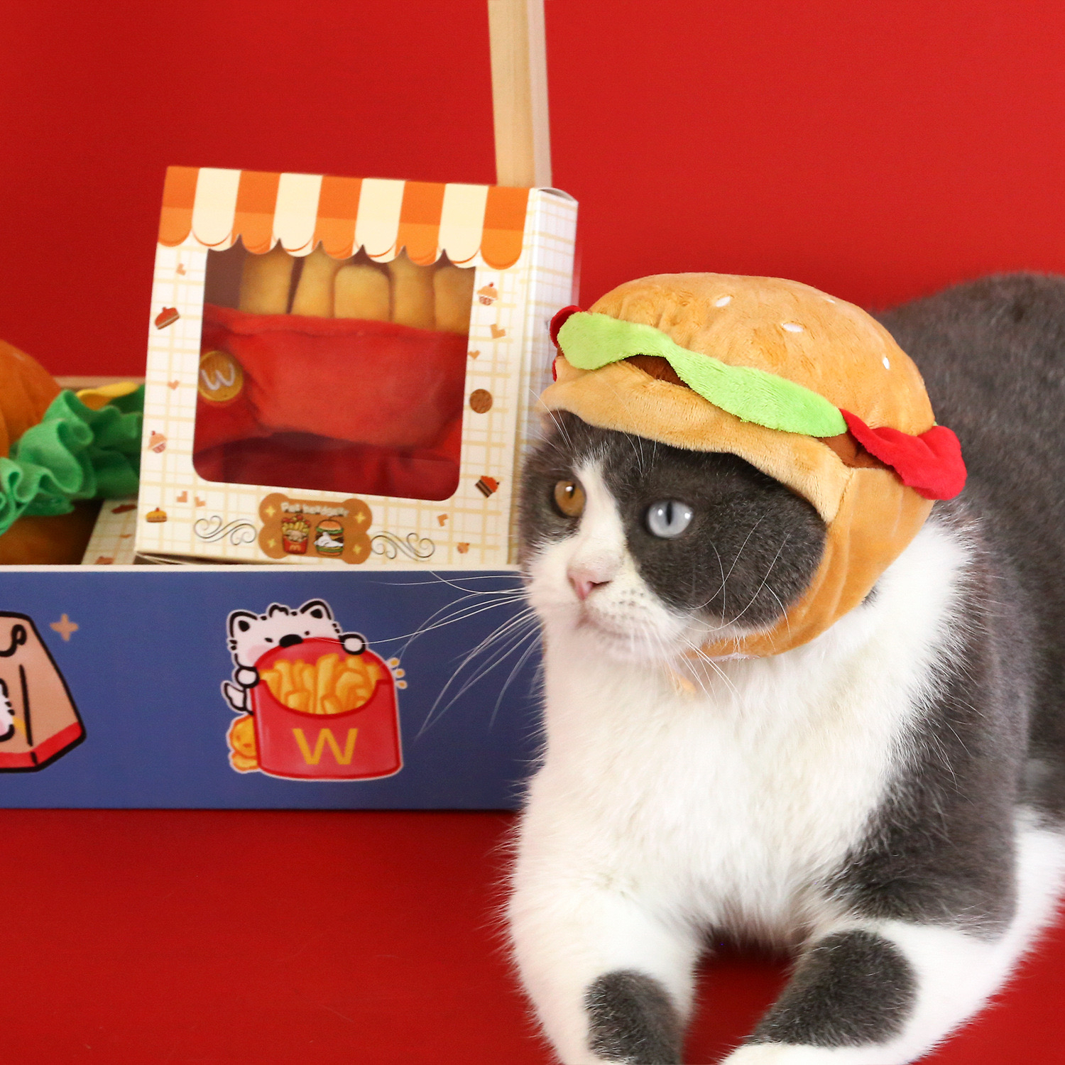 猫服 なりきりハンバーガー帽子