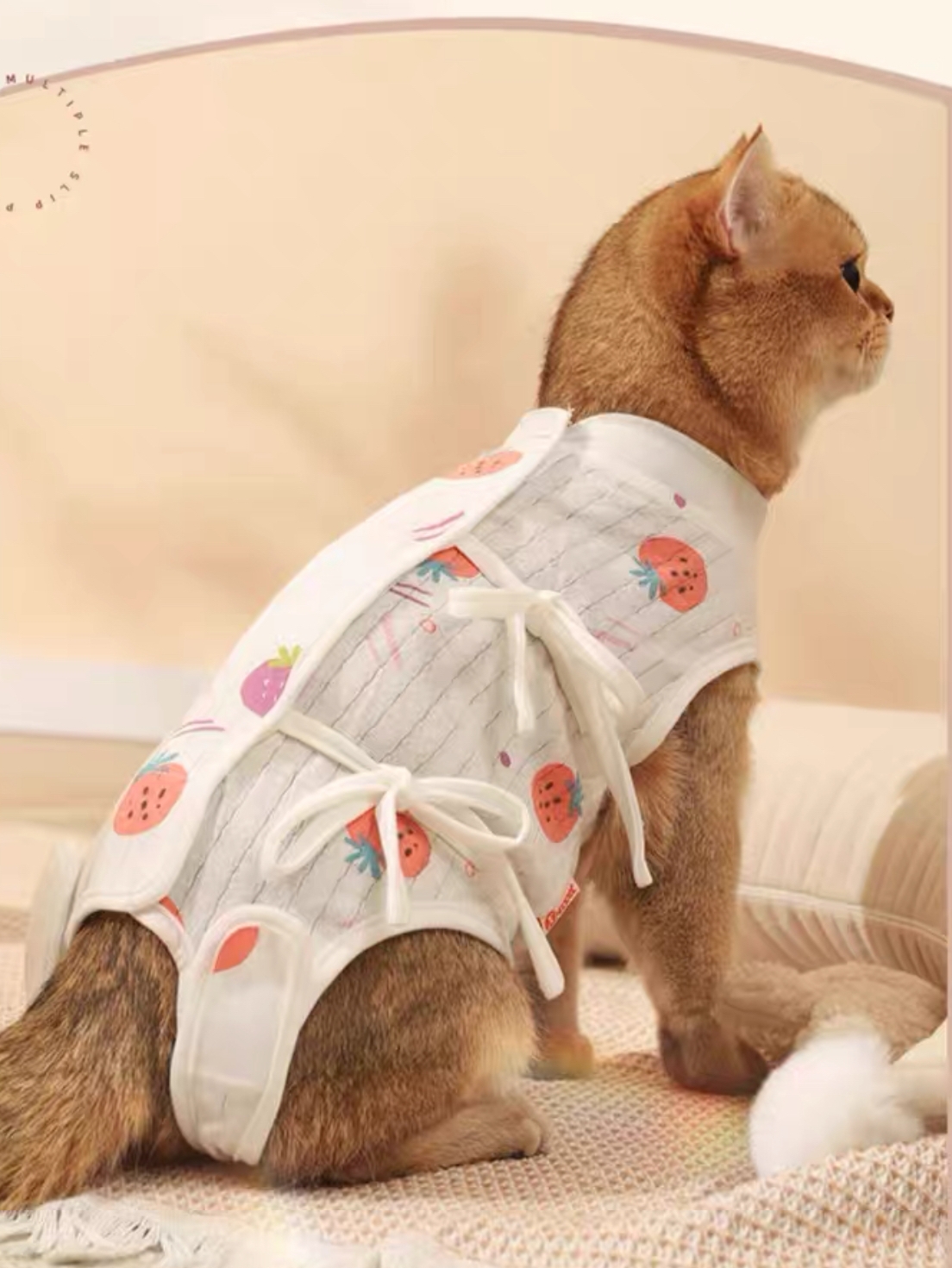 猫服 猫服 やさしい果実柄の術後服
