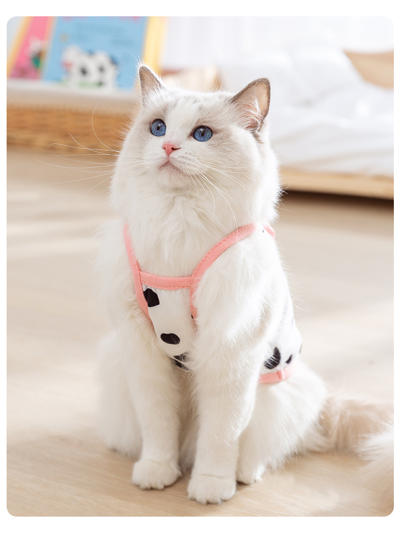 猫服 牛柄ハート刺繍付きキャミソールワンピース