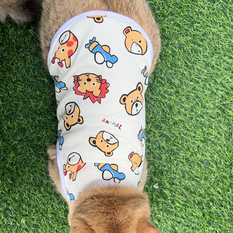  可愛いライオン柄ベストタイプ猫服