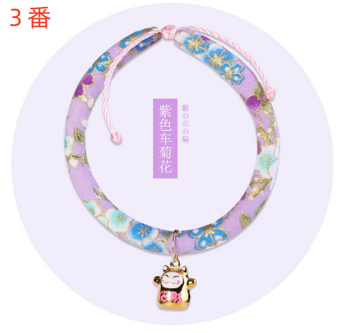 猫服 和風 鈴付き 猫用首輪 可愛い和柄ペット用品