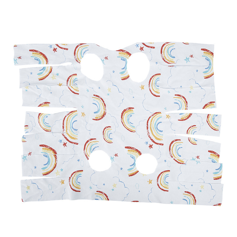 猫服 虹柄フリル付き猫用　術後保護服