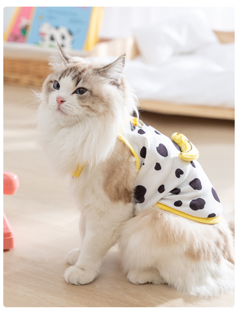 猫服 牛柄ハート刺繍付きキャミソールワンピース