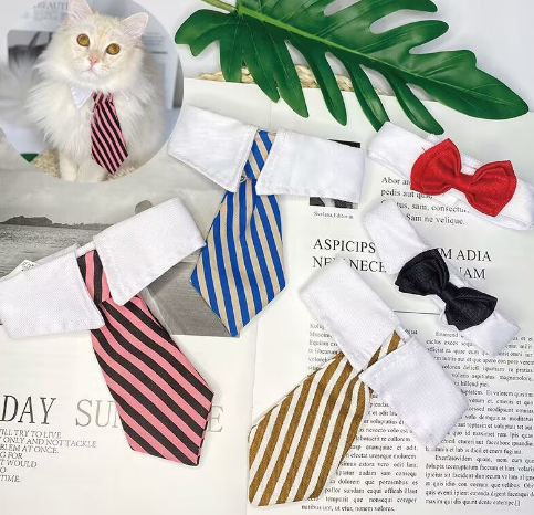 猫服 おしゃれ猫用首輪 蝶ネクタイ付き襟型アクセサリー