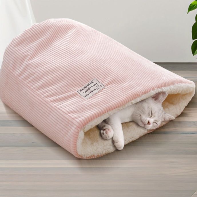 猫ハウス ふわふわバナナ型あったか猫ハウスベッド 冬用・あったか|猫