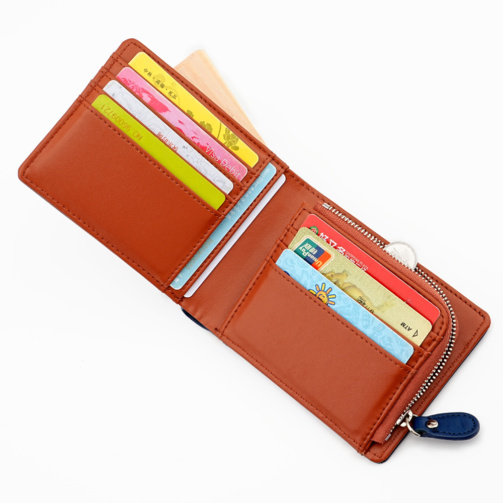 本革コンパクト財布 二つ折り 全5色 高級感 上品 男性用