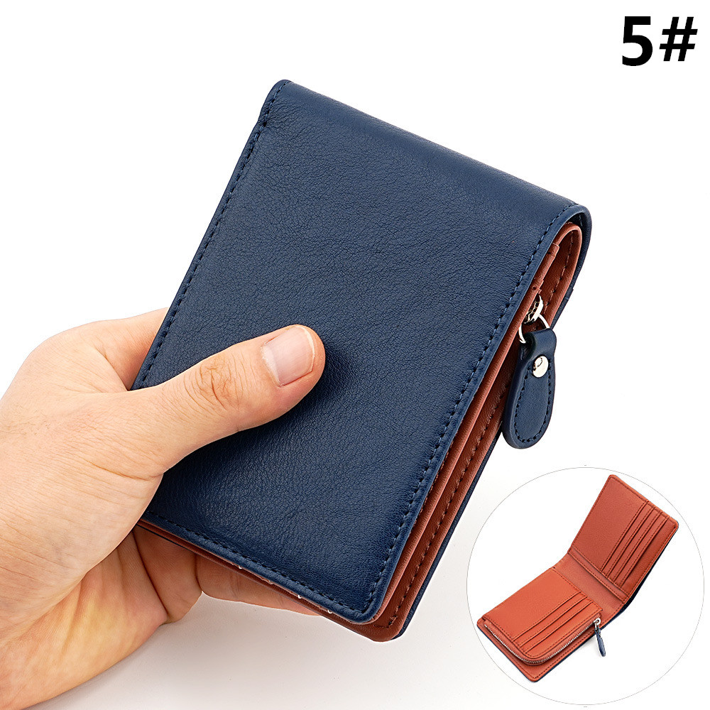 本革コンパクト財布 二つ折り 全5色 高級感 上品 男性用