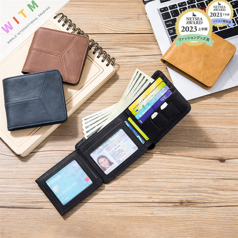 牛本革コンパクト財布 男女兼用 上品カード収納 全8色展開