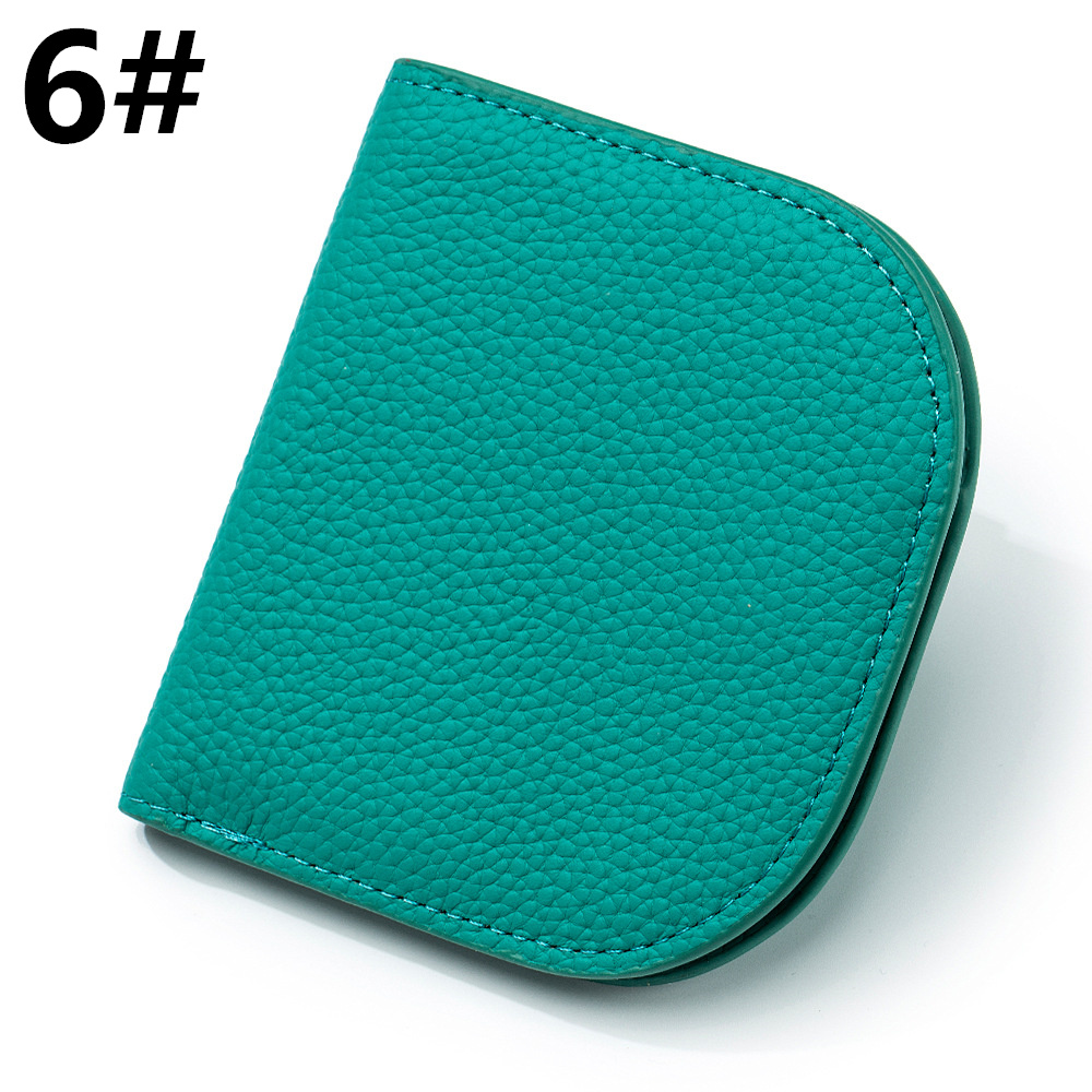 二つ折り財布 牛本革コンパクト財布 薄型二つ折り 小銭入れ付き