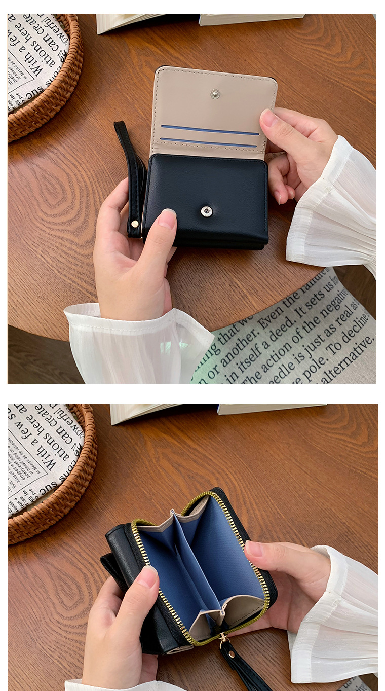 二つ折り財布 女性用リボン付きコンパクト財布二つ折り短財布