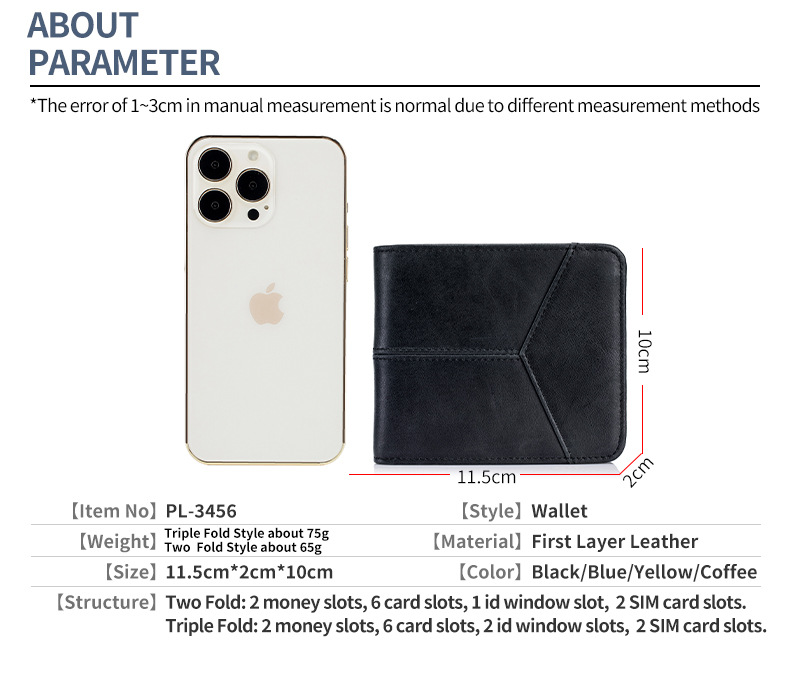 牛本革コンパクト財布 男女兼用 上品カード収納 全8色展開