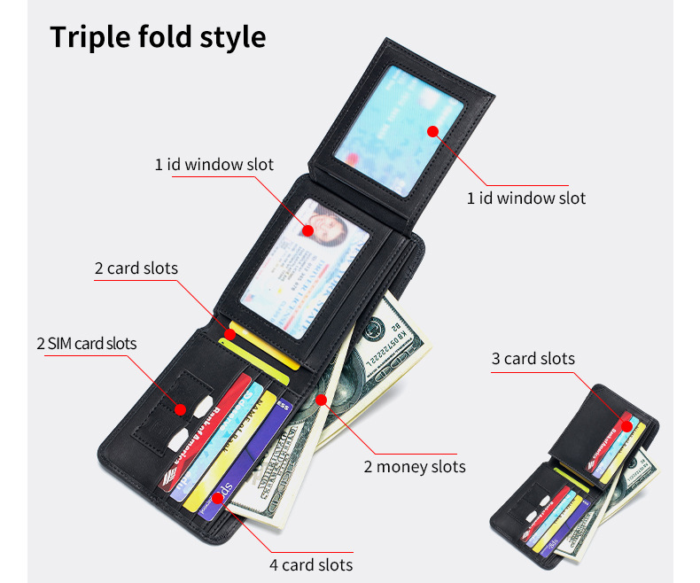 牛本革コンパクト財布 男女兼用 上品カード収納 全8色展開