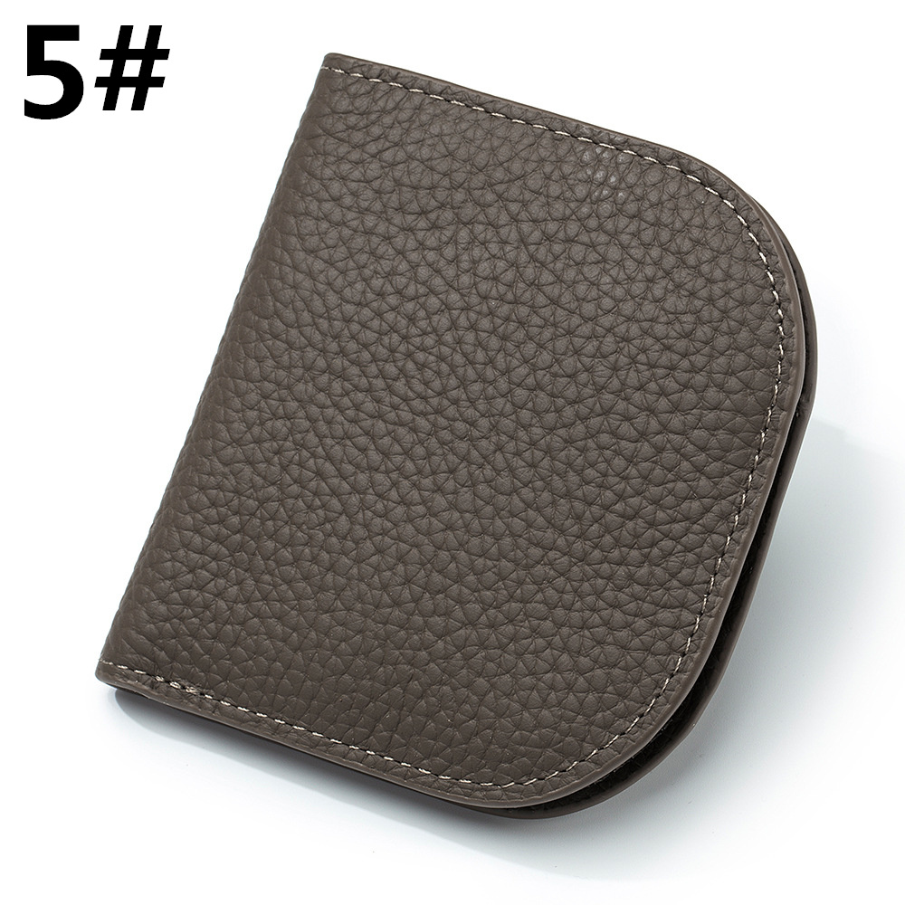 二つ折り財布 牛本革コンパクト財布 薄型二つ折り 小銭入れ付き