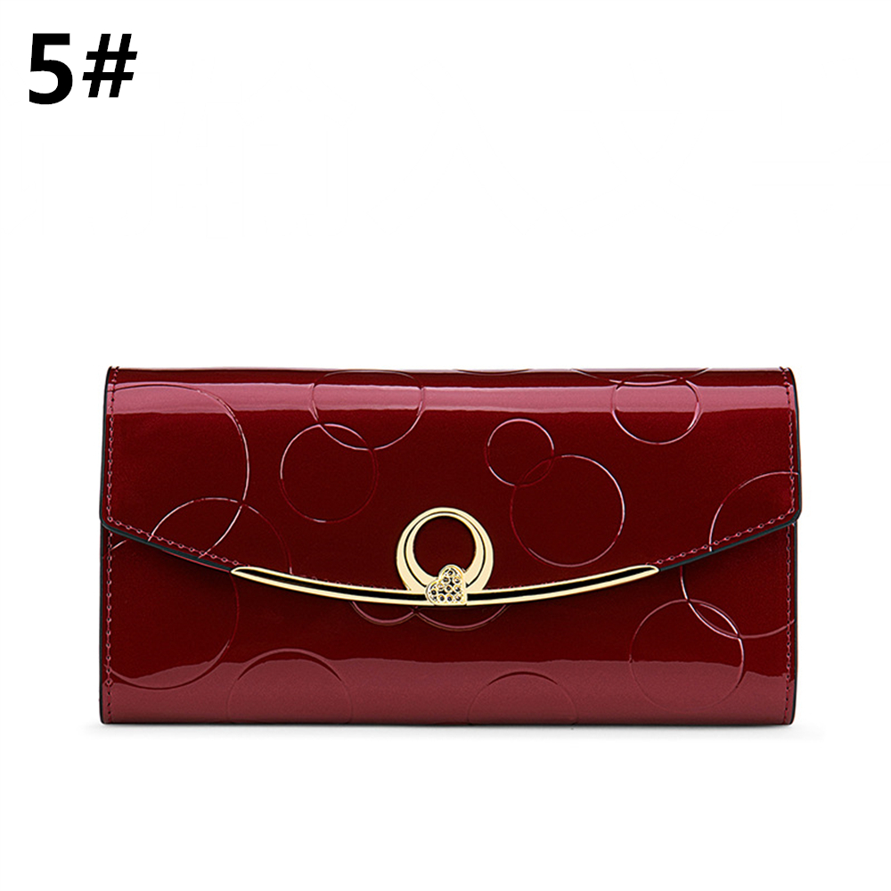 二つ折り財布 上品な牛本革長財布 防犯機能付き多機能小銭入れ