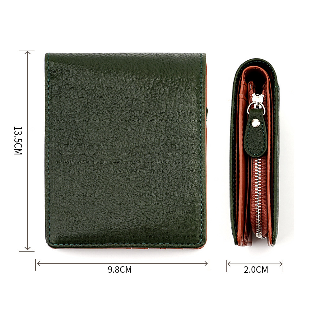 本革コンパクト財布 二つ折り 全5色 高級感 上品 男性用