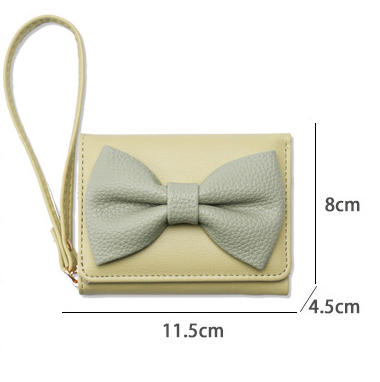 二つ折り財布 女性用リボン付きコンパクト財布二つ折り短財布