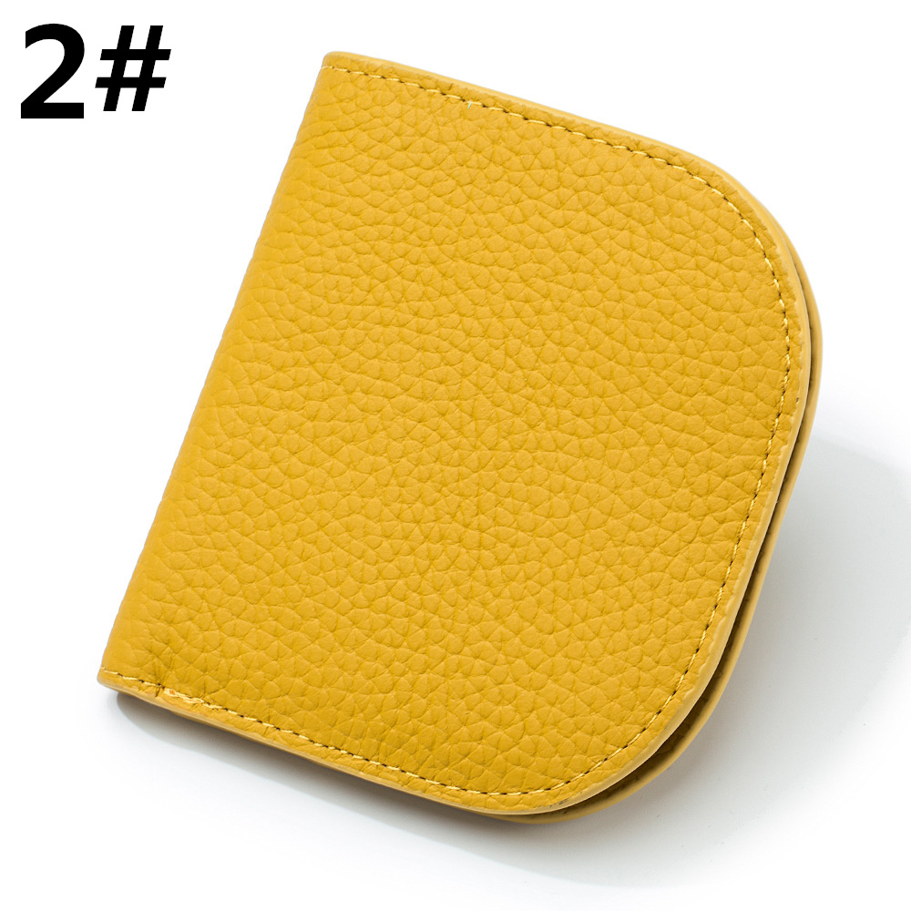 二つ折り財布 牛本革コンパクト財布 薄型二つ折り 小銭入れ付き