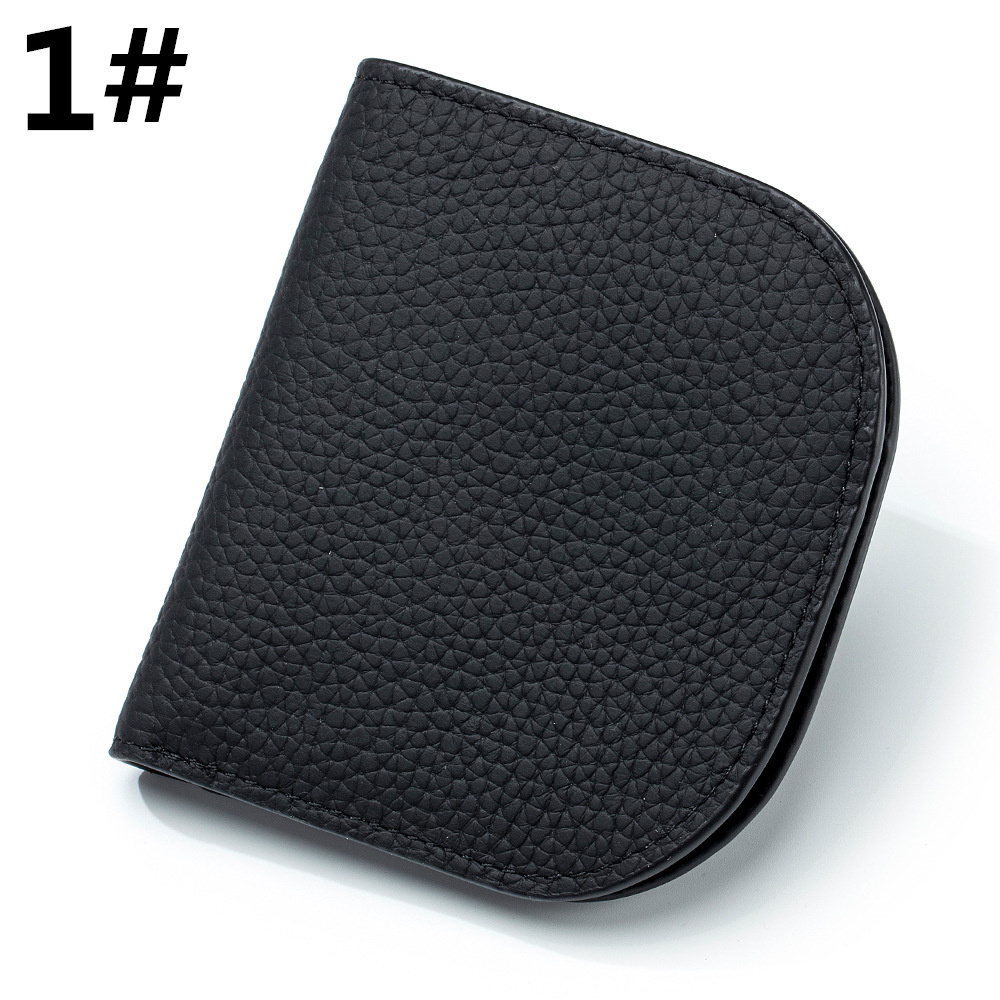 二つ折り財布 牛本革コンパクト財布 薄型二つ折り 小銭入れ付き