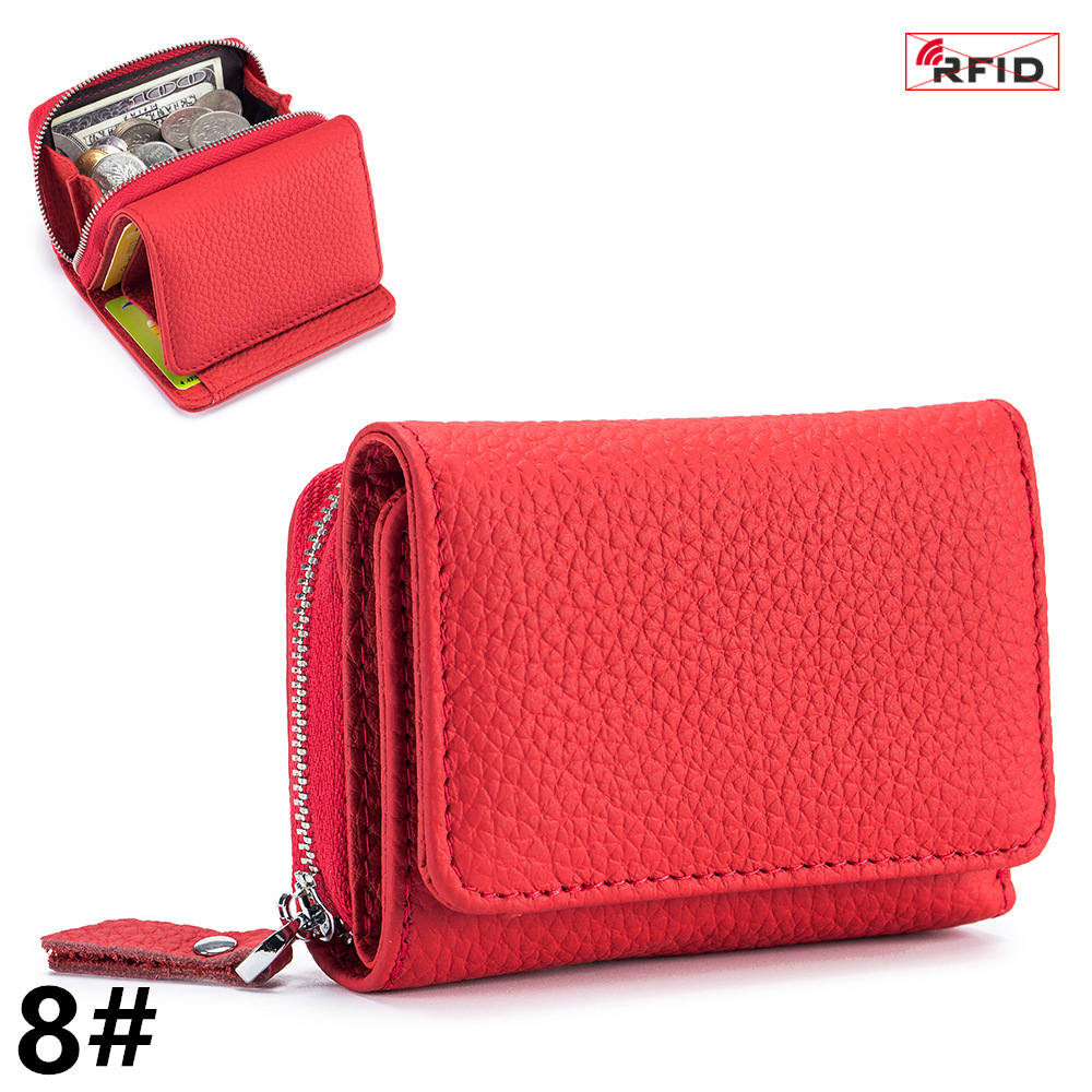 二つ折り財布 本革コンパクト財布 スキミング防止 二つ折り多機能