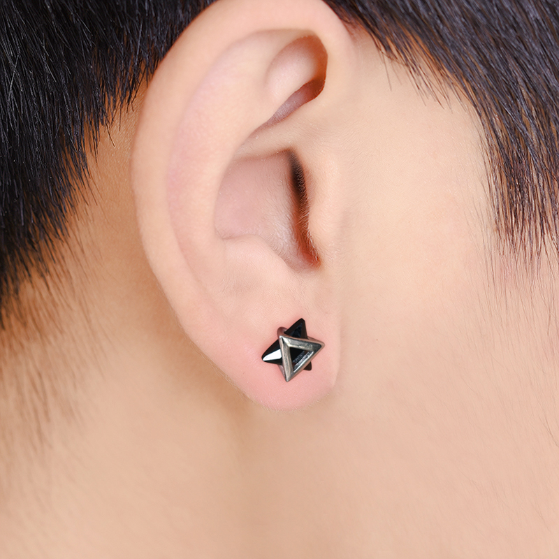 ペア アクセサリー ピアス 幾何学的星形ピアス