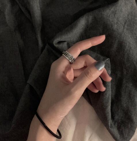 ペア アクセサリー カップル チェーン柄 ペアリング 指輪セット