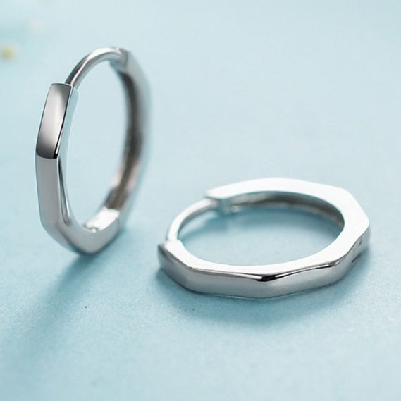 ペア アクセサリー ピアス 多角形刻印