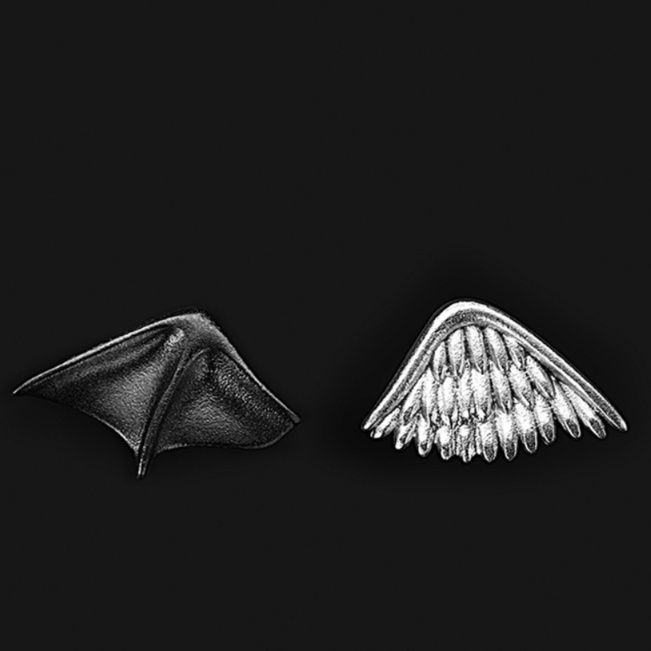 ペア アクセサリー ピアス 天使と悪魔の翼