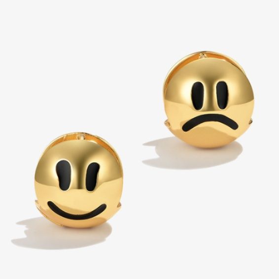 ペア アクセサリーピアス 喜怒表情ペアピアス