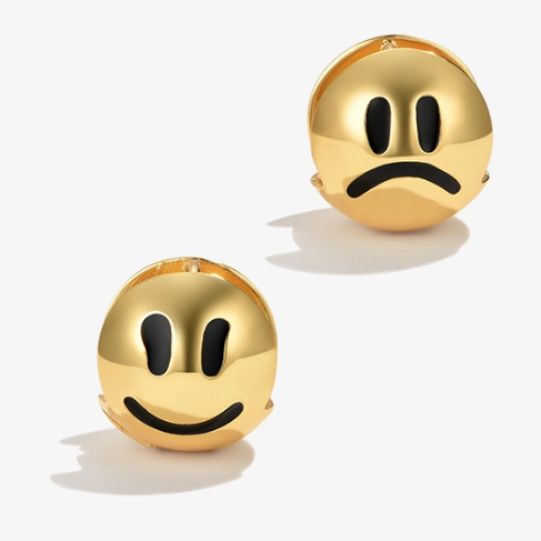 ペア アクセサリーピアス 喜怒表情ペアピアス
