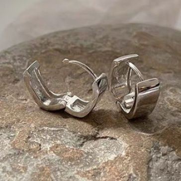 ペア アクセサリー ピアス 洗練フープ 幾何学ピアス