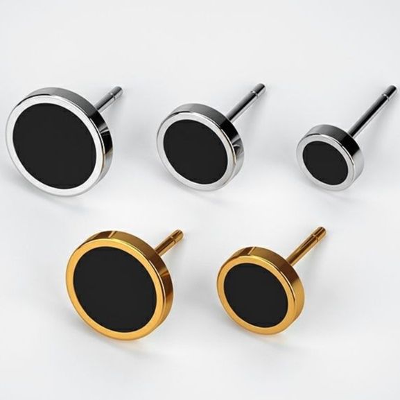 ペア アクセサリー ピアス 円形モダン