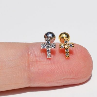 ペア アクセサリー ピアス 煌めき十字架