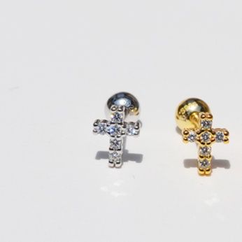 ペア アクセサリー ピアス 煌めき十字架