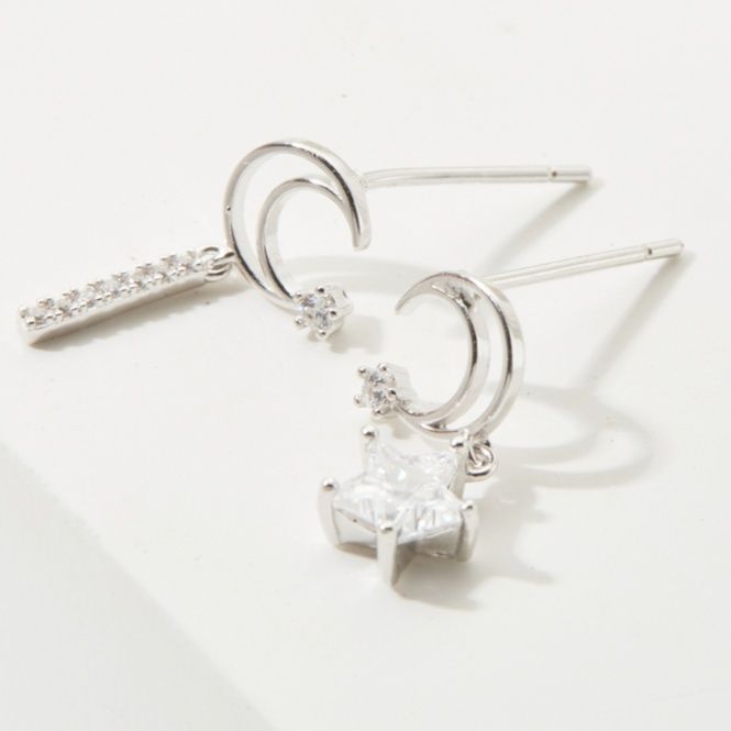 ペア アクセサリー ピアス 月と星のきらめき