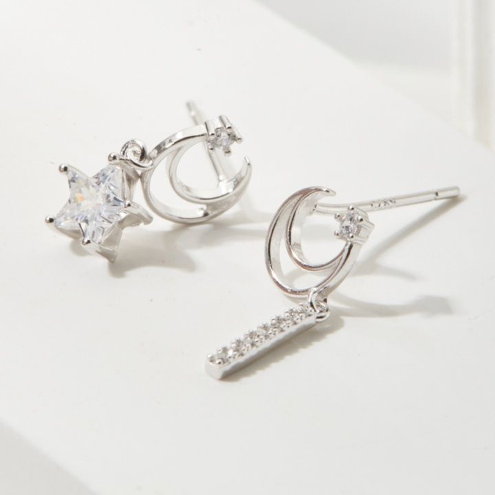 ペア アクセサリー ピアス 月と星のきらめき