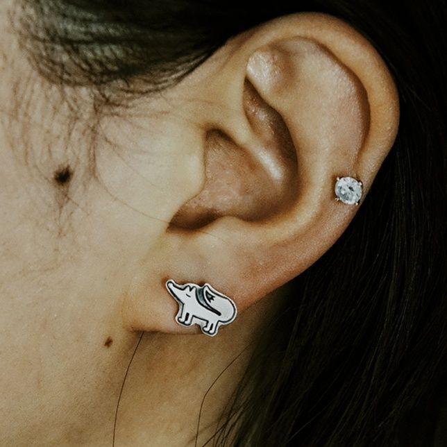 ペア アクセサリー ピアス 小鳥と狐