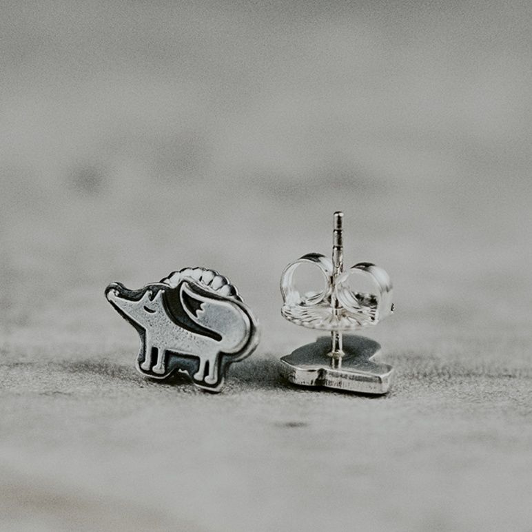 ペア アクセサリー ピアス 小鳥と狐