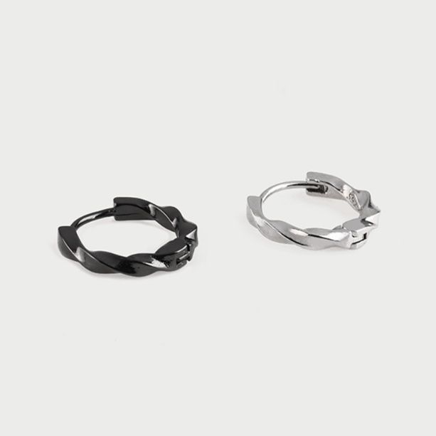 ペア アクセサリー ピアス ねじれ輪フープ