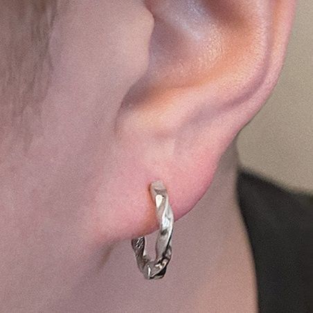 ペア アクセサリー ピアス ねじれ輪フープ