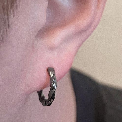 ペア アクセサリー ピアス ねじれ輪フープ